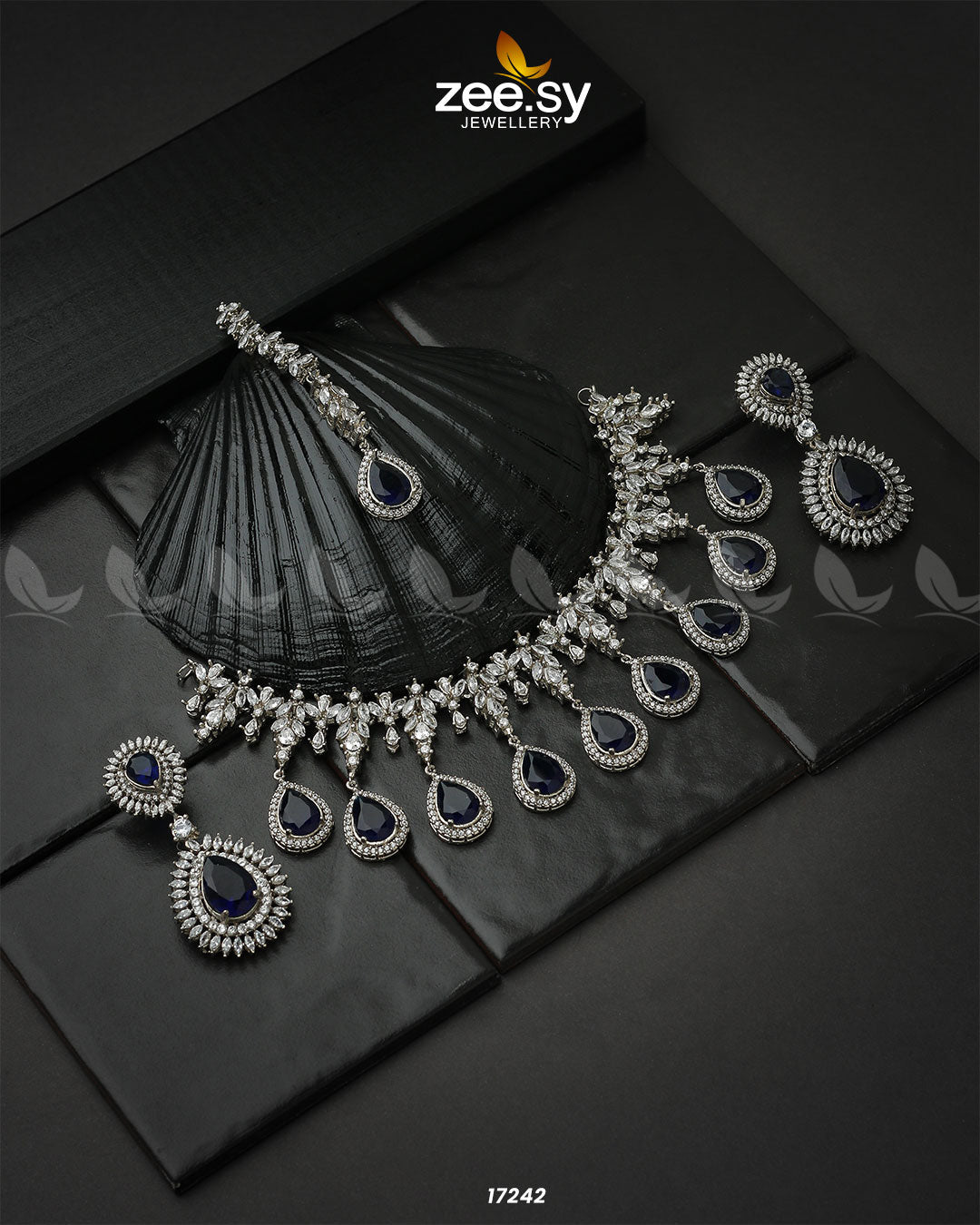 Drop Cut Necklace -  Zeesy Necklace Sets - Original Designer Dress - House of Maryam