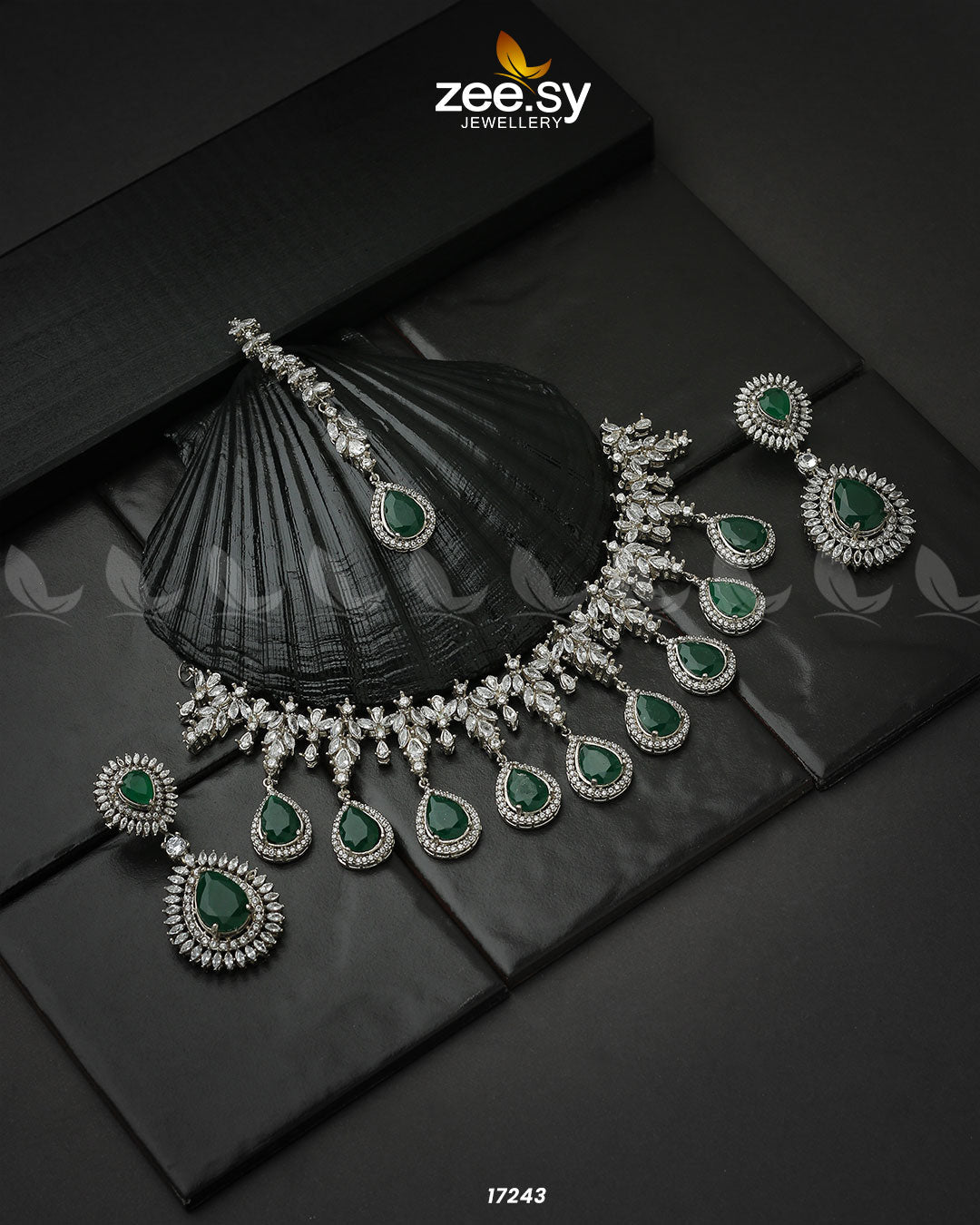 Drop Cut Necklace -  Zeesy Necklace Sets - Original Designer Dress - House of Maryam