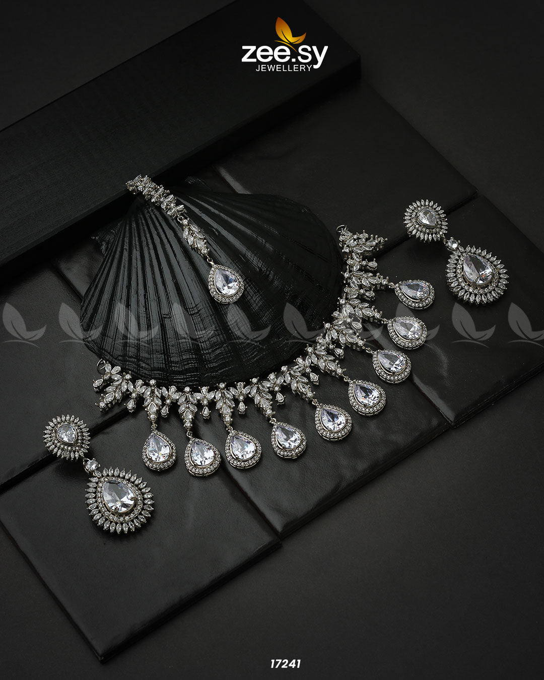 Drop Cut Necklace -  Zeesy Necklace Sets - Original Designer Dress - House of Maryam