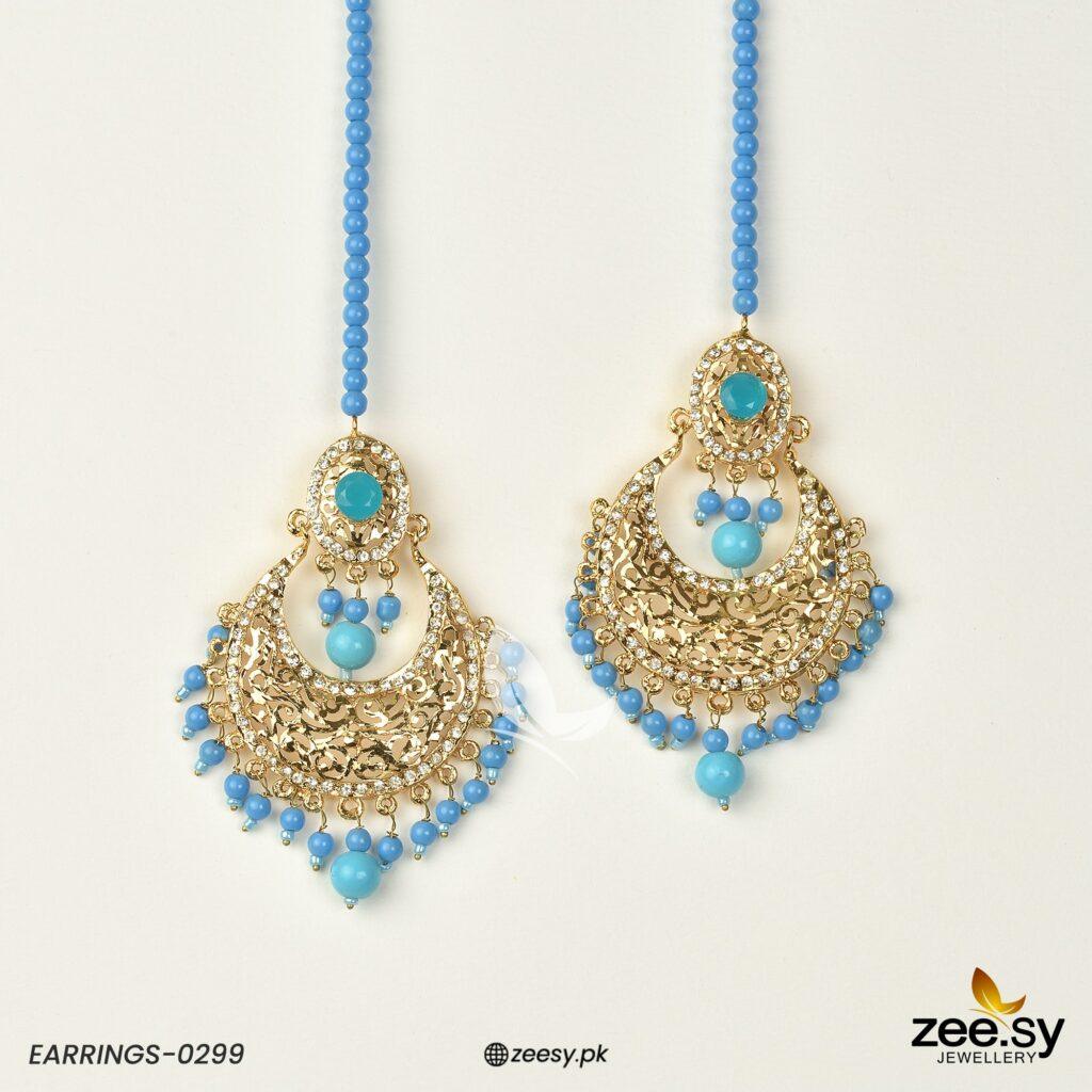 Earrings-0299 -  Zeesy Earrings - Original Designer Dress - House of Maryam
