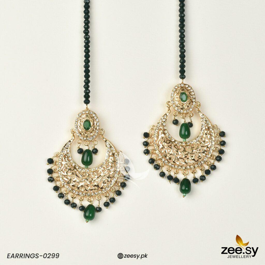 Earrings-0299 -  Zeesy Earrings - Original Designer Dress - House of Maryam