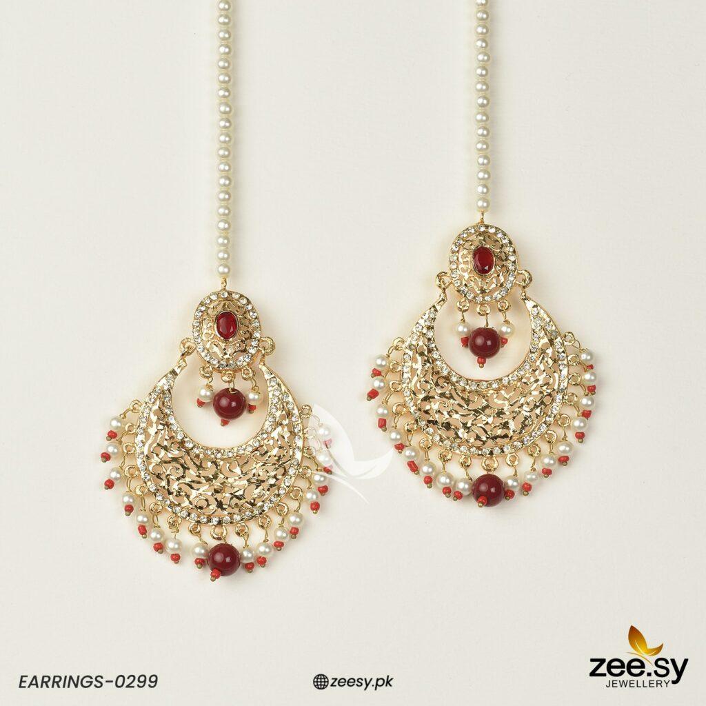 Earrings-0299 -  Zeesy Earrings - Original Designer Dress - House of Maryam
