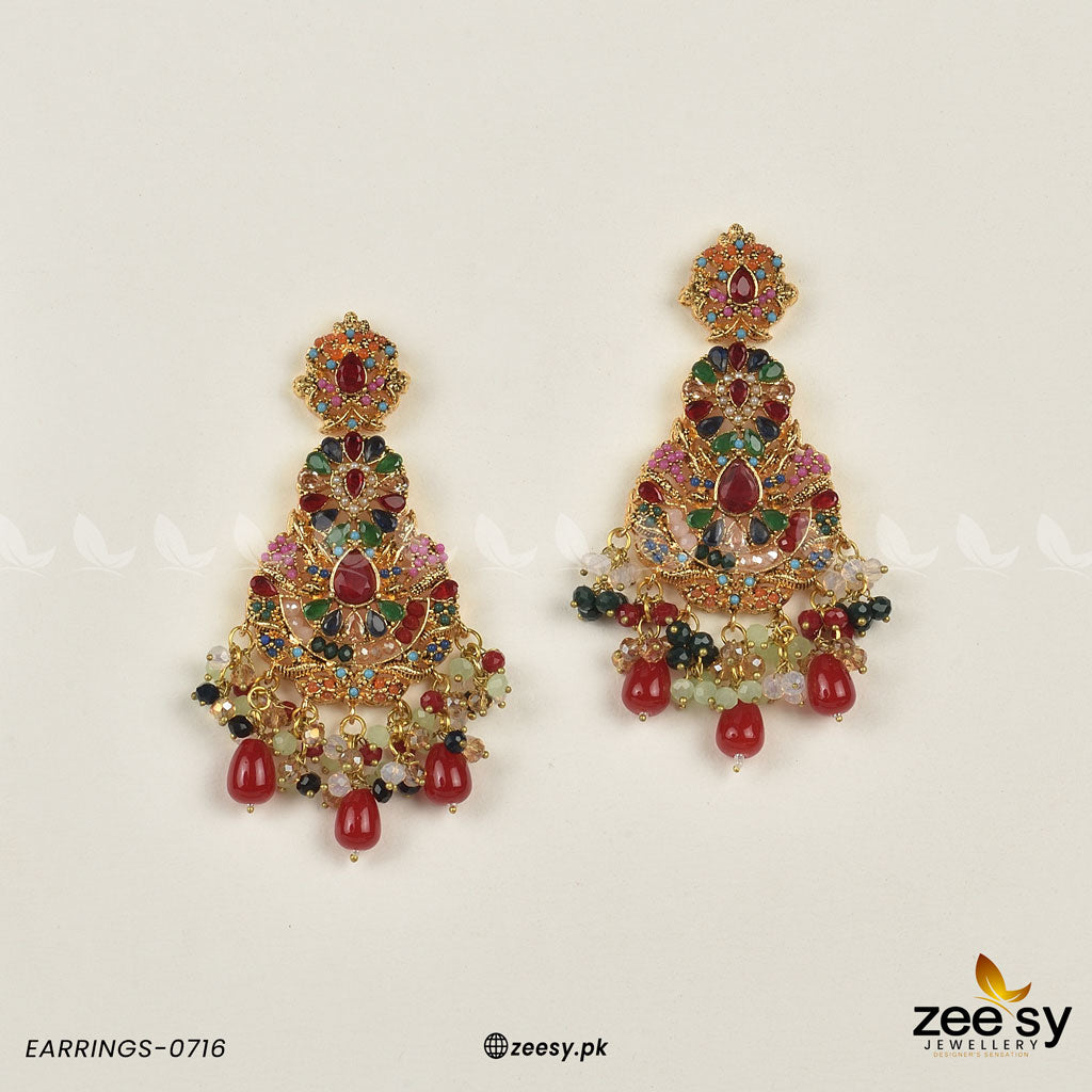 Earrings-0716 -  Zeesy Earrings - Original Designer Dress - House of Maryam