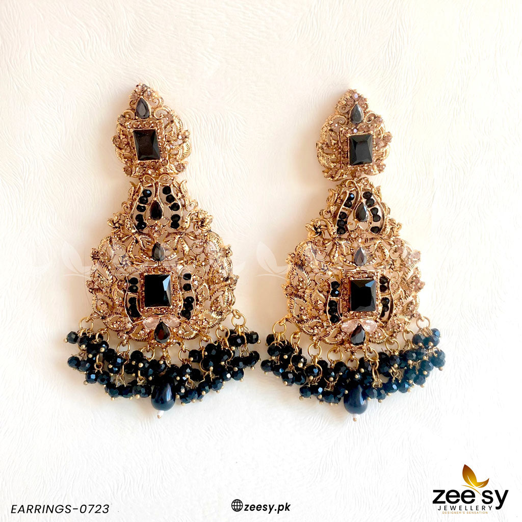 Earrings-0723 -  Zeesy Earrings - Original Designer Dress - House of Maryam