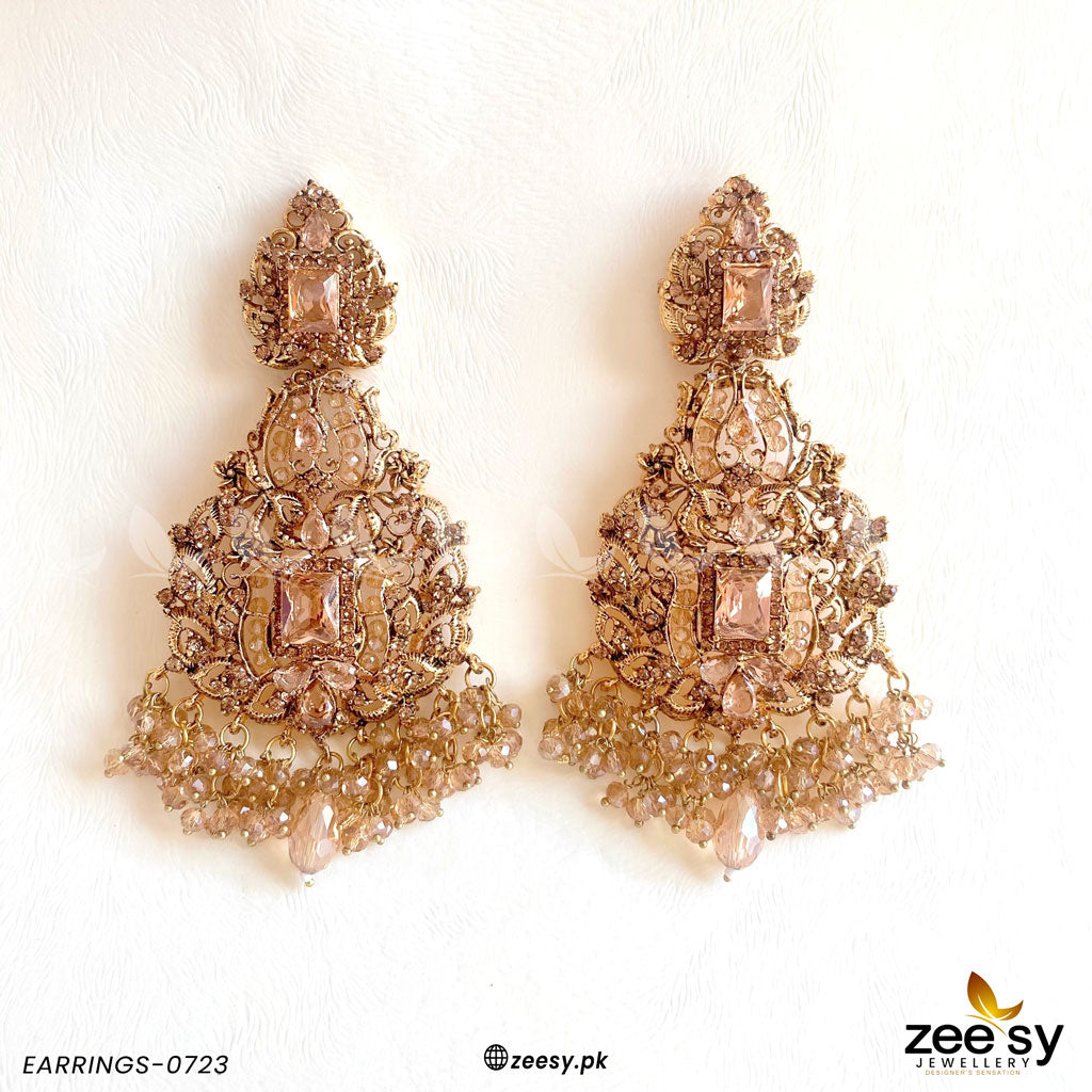 Earrings-0723 -  Zeesy Earrings - Original Designer Dress - House of Maryam
