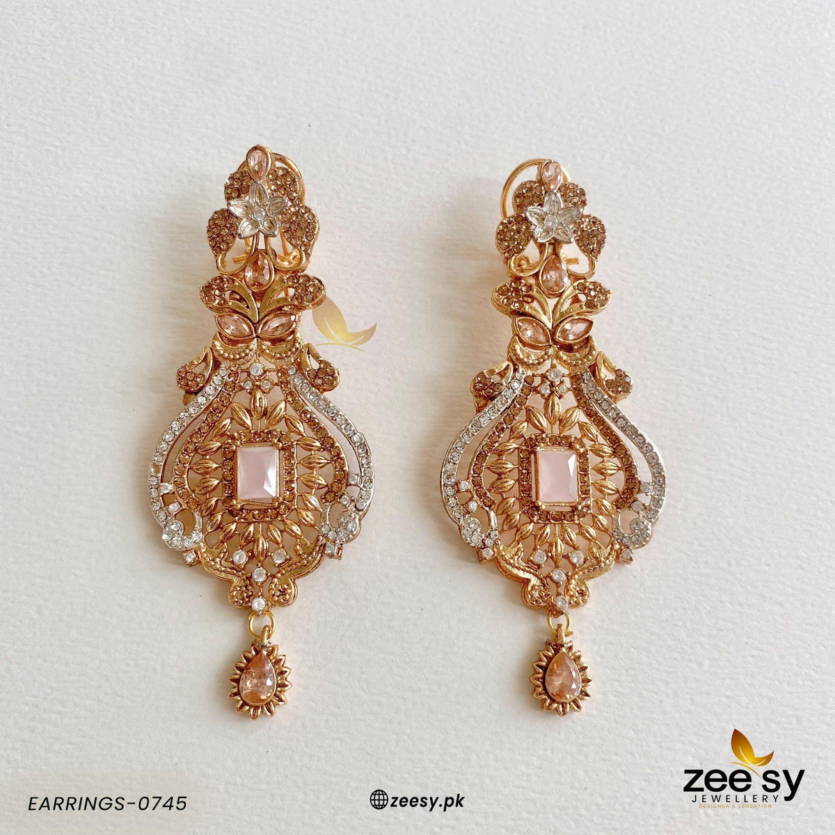 Earrings-0745 -  Zeesy Earrings - Original Designer Dress - House of Maryam