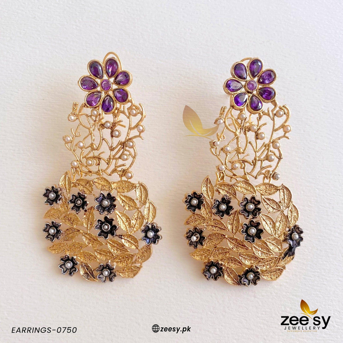 Earrings-0750 -  Zeesy Earrings - Original Designer Dress - House of Maryam