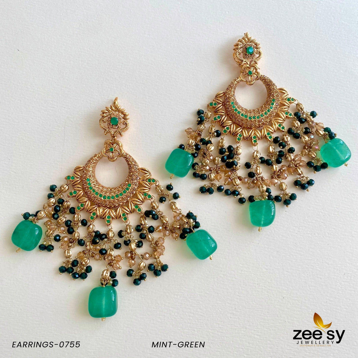 Earrings-0755 -  Zeesy Earrings - Original Designer Dress - House of Maryam