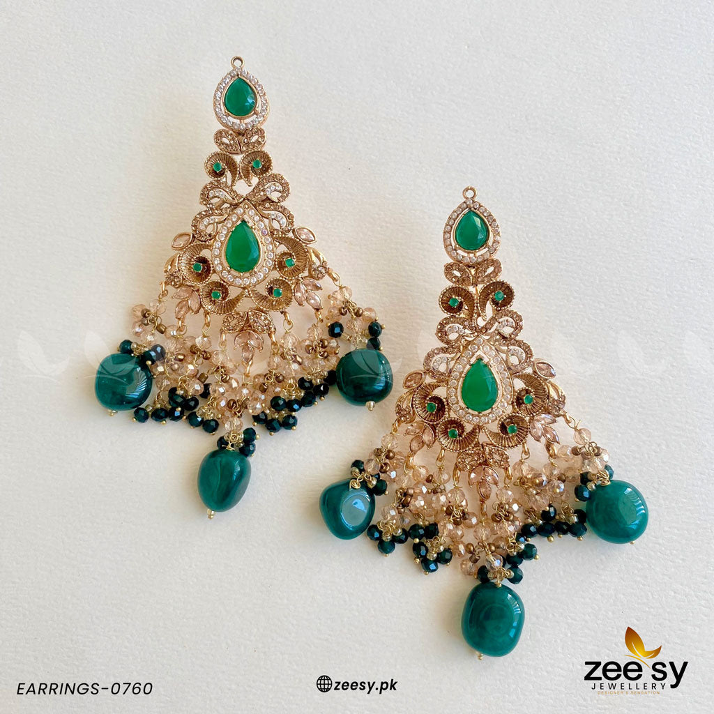Earrings-0760 -  Zeesy Earrings - Original Designer Dress - House of Maryam