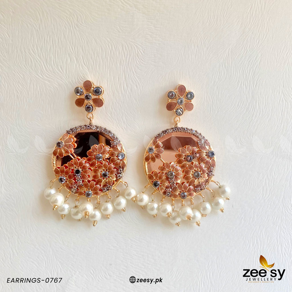 Earrings-0767 -  Zeesy Earrings - Original Designer Dress - House of Maryam