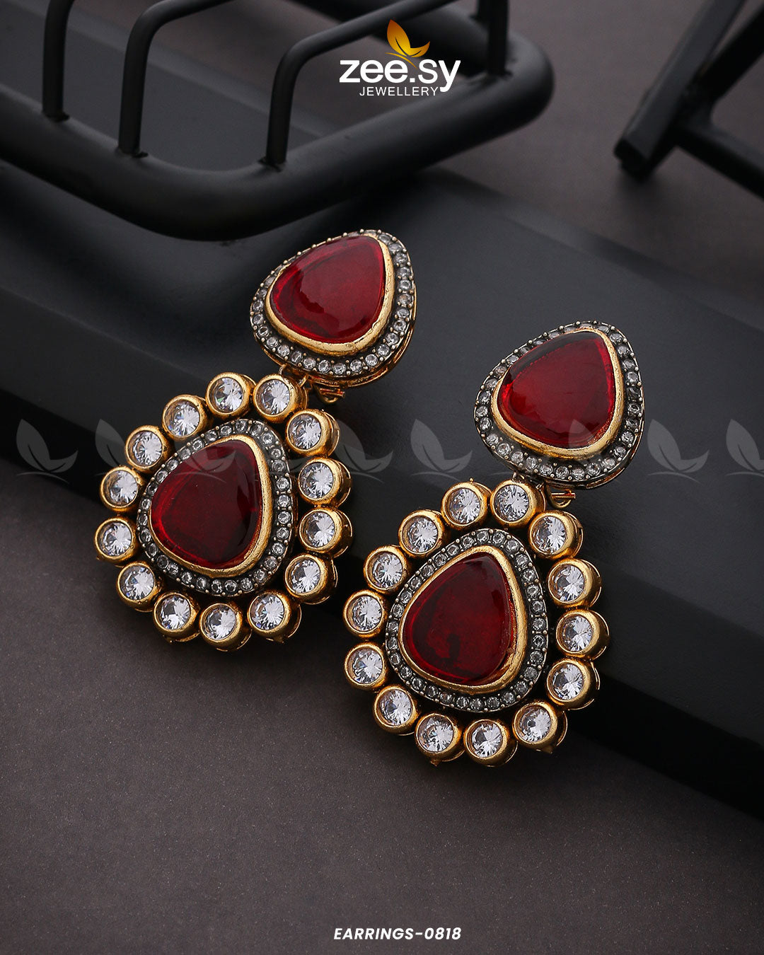 Earrings-0818 -  Zeesy Earrings - Original Designer Dress - House of Maryam