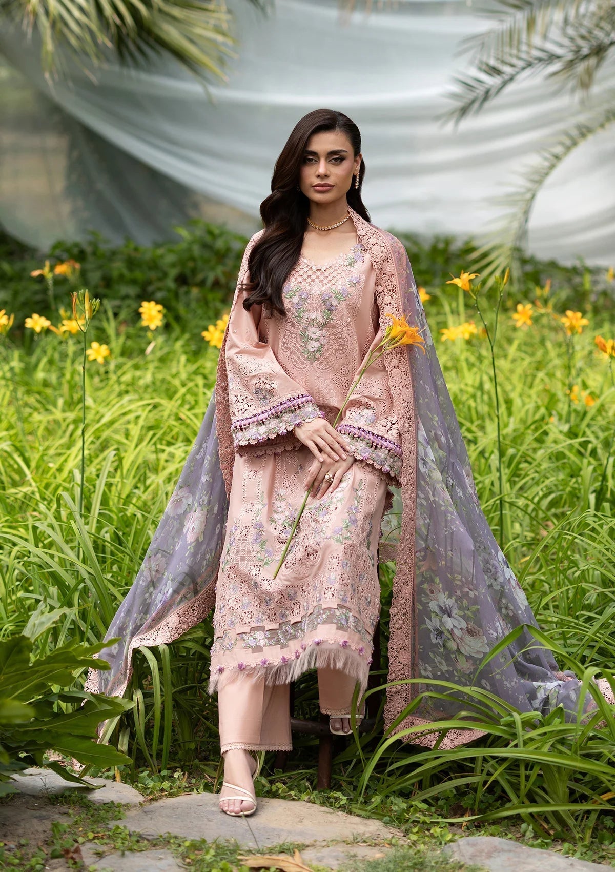 Elaf Premium | Luxury Lawn 26 | ELQ-6A BLUSHING ROSE, image 2