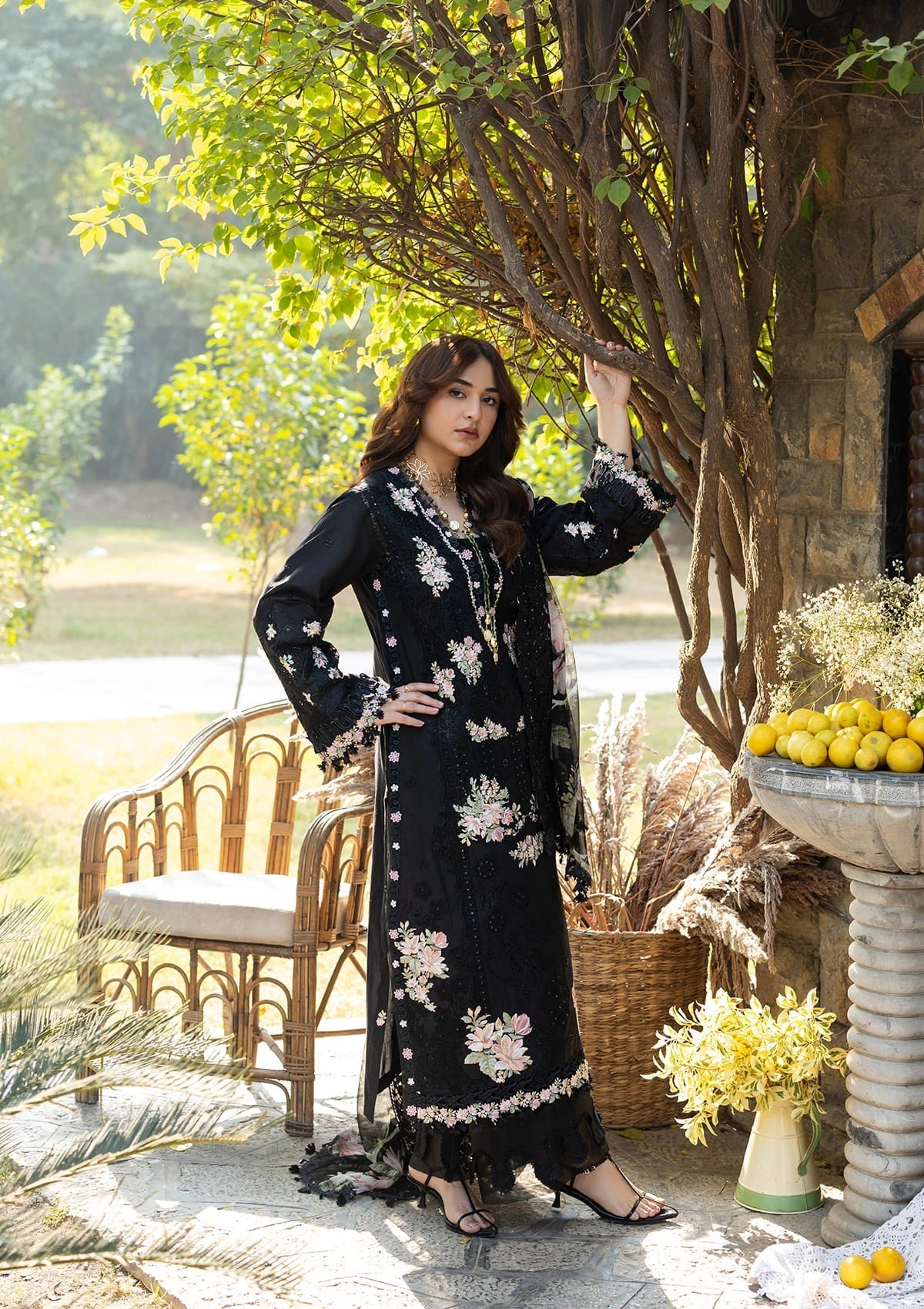 Elaf Premium | Luxury Lawn 26 | ELY-2B MIDNIGHT BLOSSOM, image 2