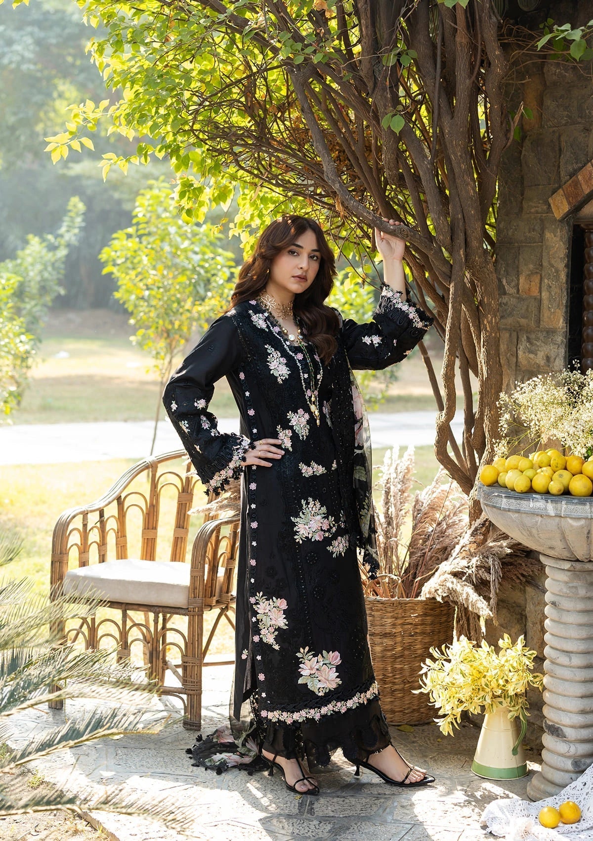 Elaf Premium | Luxury Lawn 26 | ELY-2B MIDNIGHT BLOSSOM-2