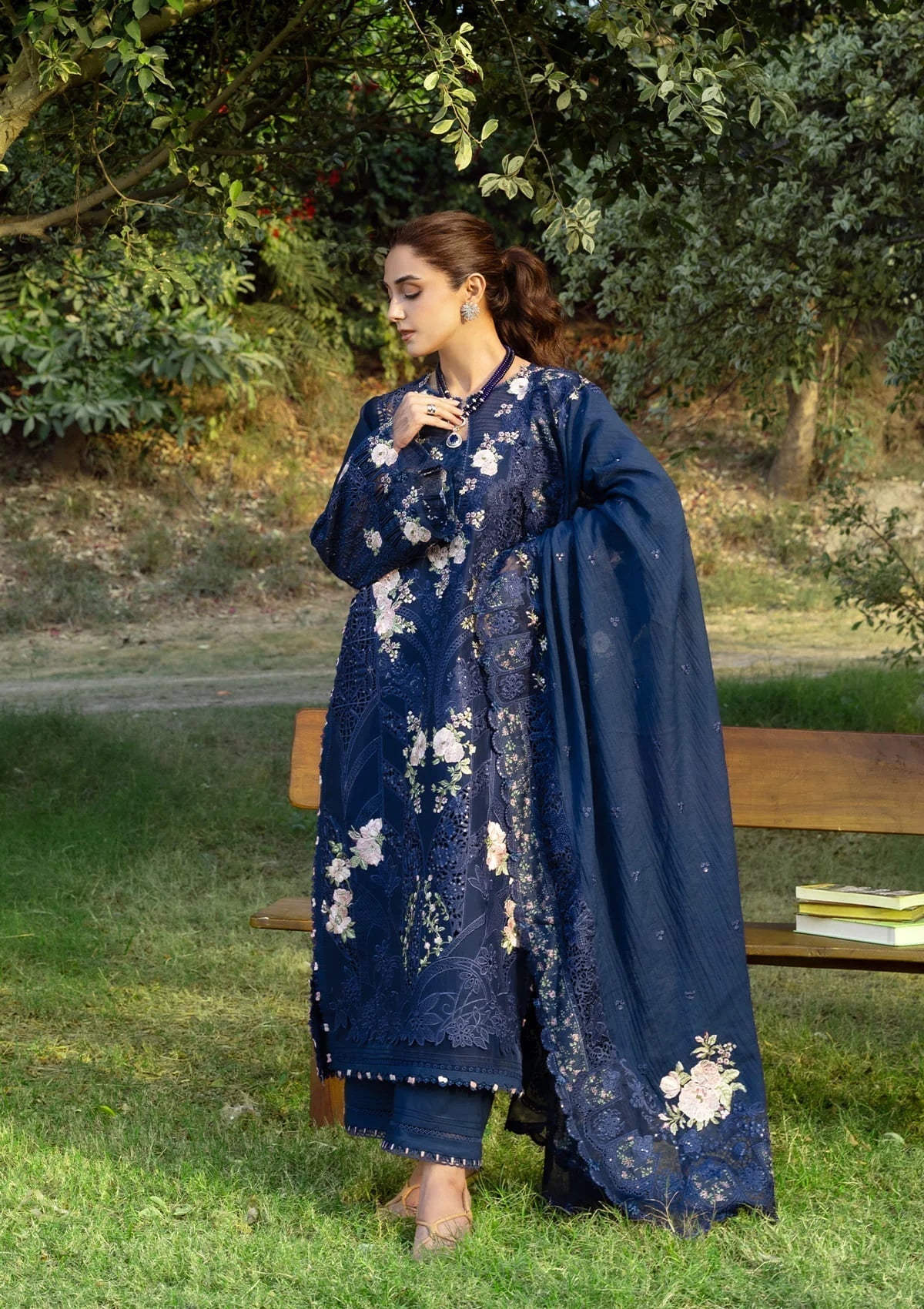 Elaf Premium | Luxury Lawn 26 | ELY-4B BLUE BELLE, image 4