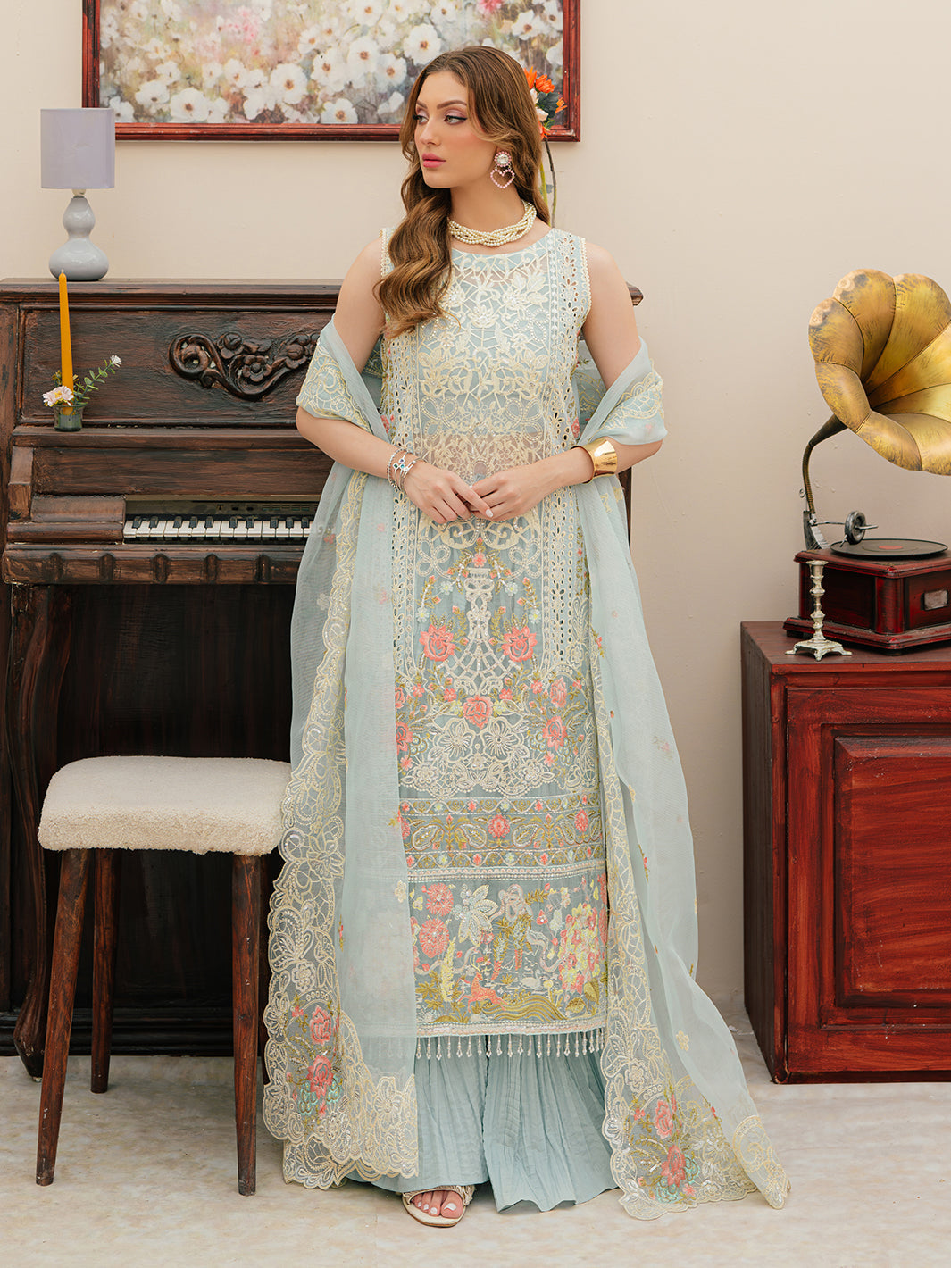 Mahnur | Allenura Luxury Lawn 24 | ELYSSA by Designer Mahnur - House of Maryam - Pakistani Designer Ethnic Wear in {{ shop.shopifyCountryName }}