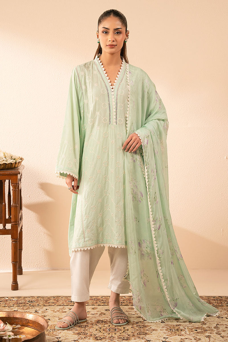 Cross Stitch | Exclusive Pret | Green Somber-2PC (Shirt & Dupatta)-1