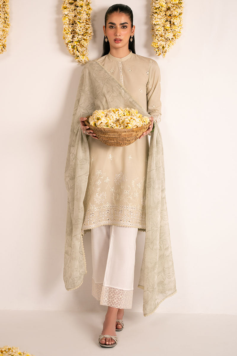 Cross Stitch | Exclusive Pret | Dusty Aqua-2PC (Shirt & Dupatta)-3