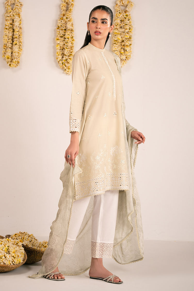 Cross Stitch | Exclusive Pret | Dusty Aqua-2PC (Shirt & Dupatta)-5