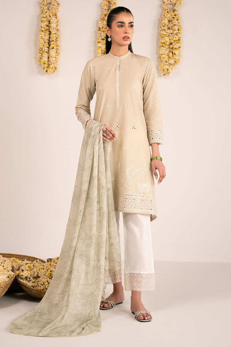 Cross Stitch | Exclusive Pret | Dusty Aqua-2PC (Shirt & Dupatta)-1