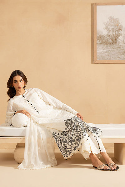 Cross Stitch | Exclusive Pret | Muted Pearl-3PC (Shirt, Trouser & Dupatta)