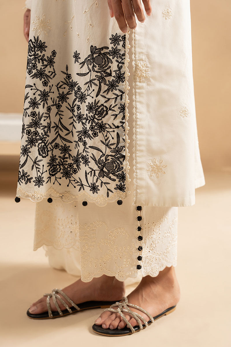 Cross Stitch | Exclusive Pret | Muted Pearl-3PC (Shirt, Trouser & Dupatta)