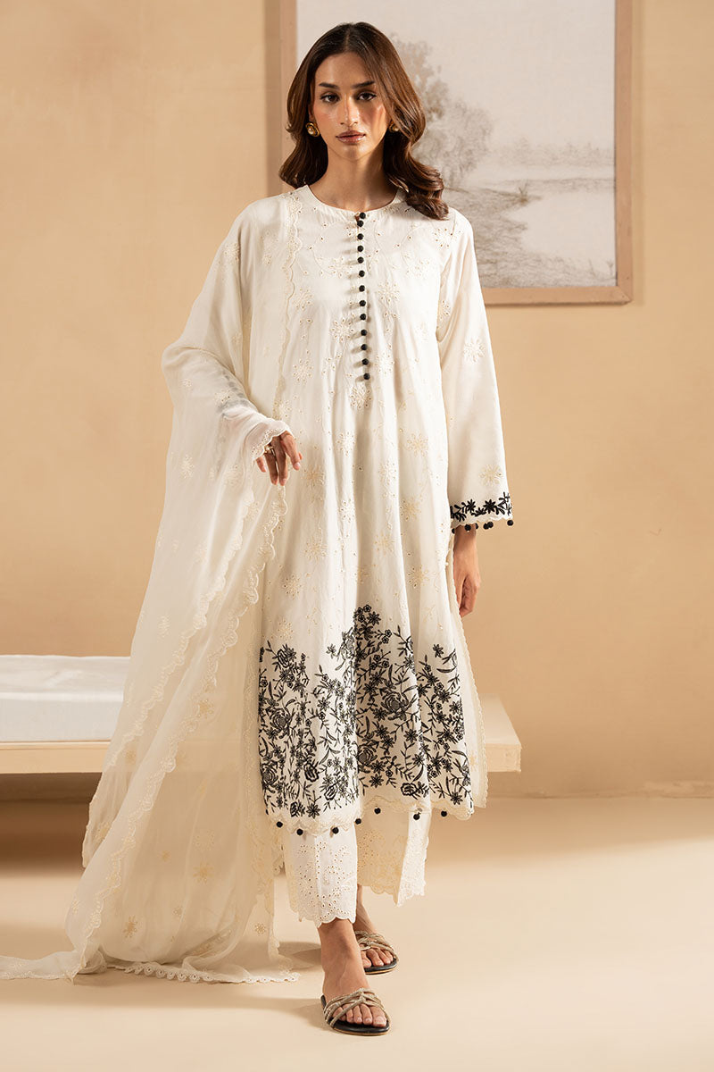 Cross Stitch | Exclusive Pret | Muted Pearl-3PC (Shirt, Trouser & Dupatta)