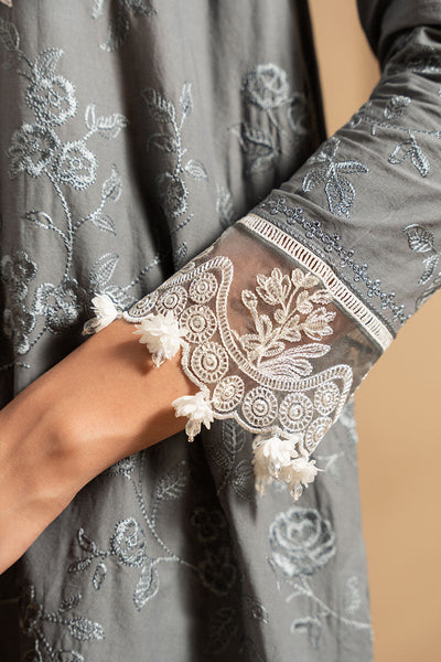 Cross Stitch | Exclusive Pret | Soft Graphite-3PC (Shirt, Trouser & Dupatta)