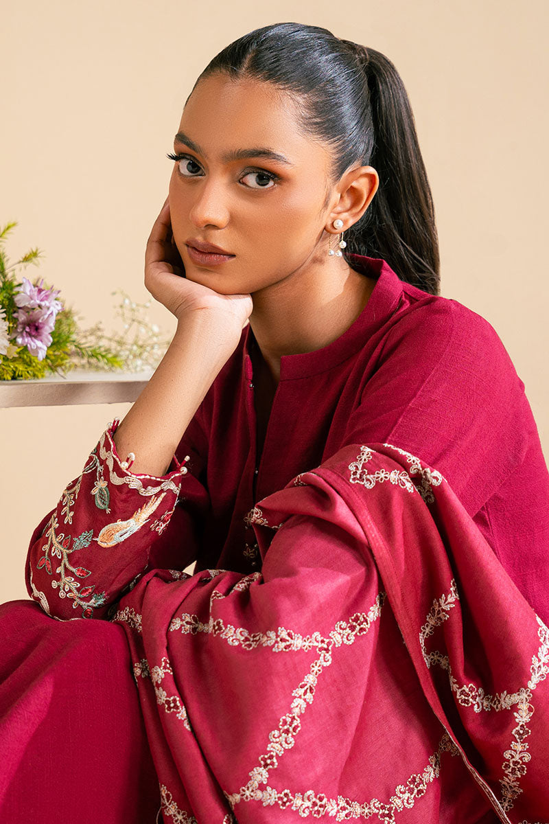 Cross Stitch | Exclusive Pret | Plush Pink-2 PC (Shirt & Dupatta), image 4
