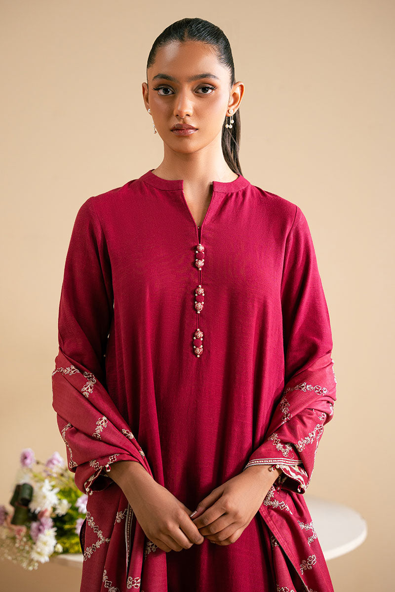 Cross Stitch | Exclusive Pret | Plush Pink-2 PC (Shirt & Dupatta), image 3