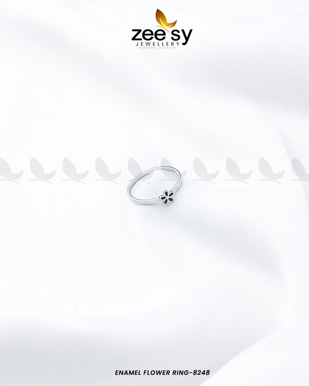 Enamel Flower Ring-8248 -  Zeesy Rings - Original Designer Dress - House of Maryam