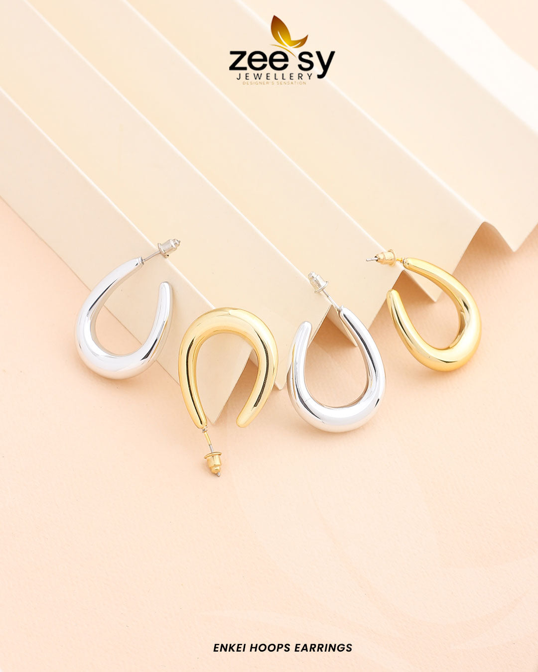 Enkei Hoops Earrings -  Zeesy Earrings - Original Designer Dress - House of Maryam