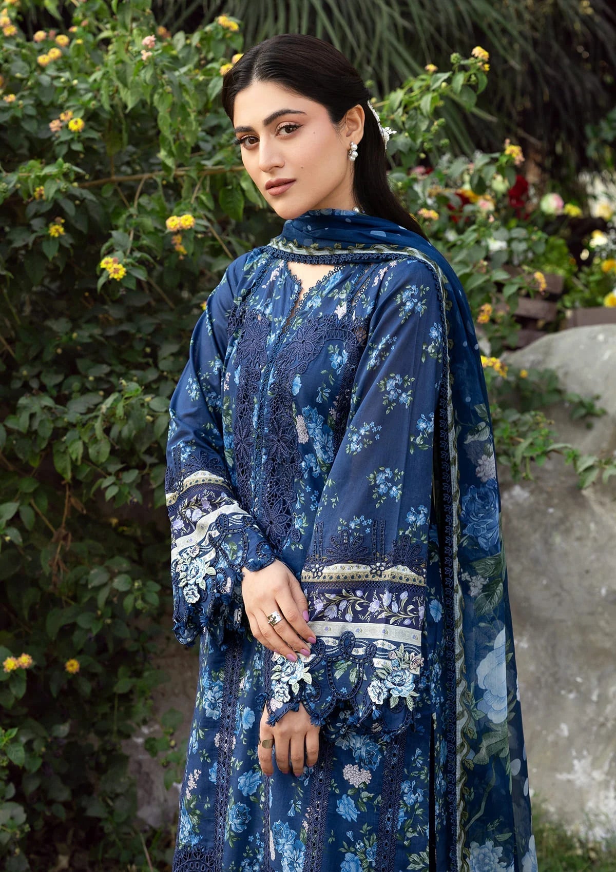 Elaf Premium | Chikankari Prints 26 | ERC-3B NEEL-5