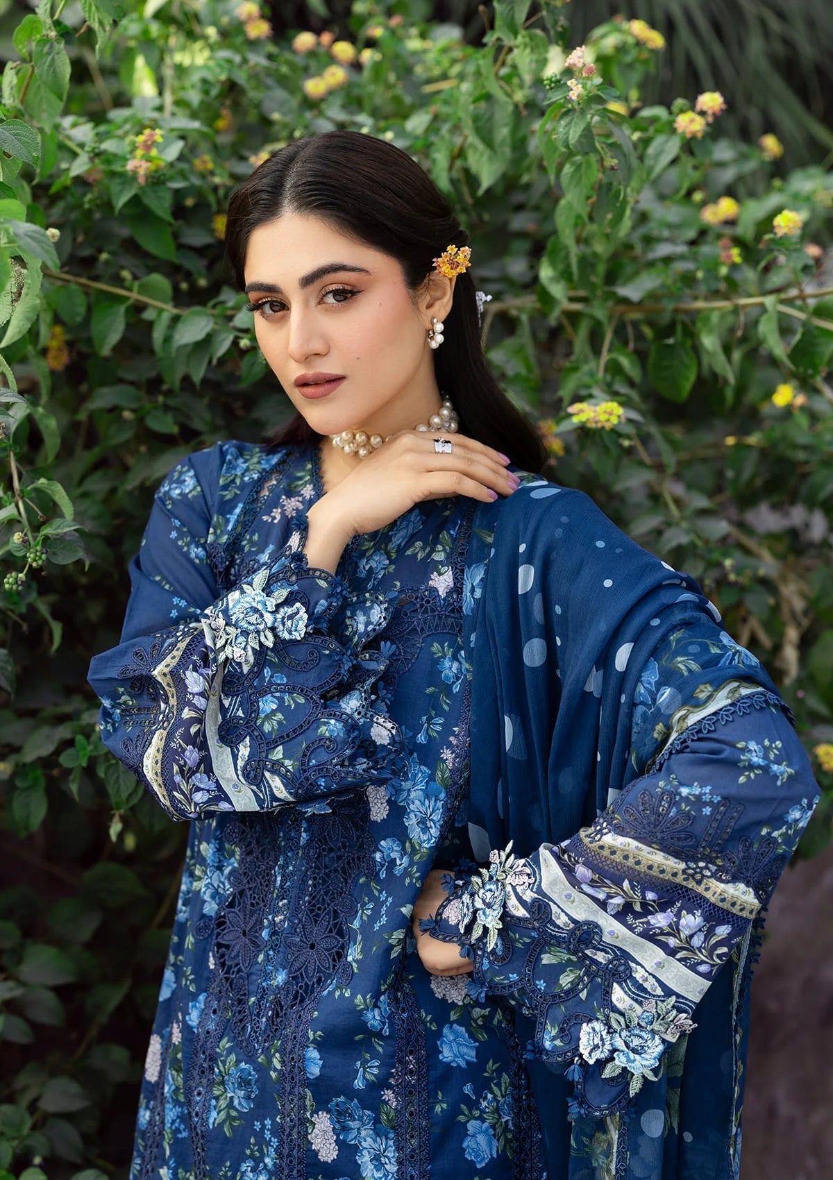 Elaf Premium | Chikankari Prints 26 | ERC-3B NEEL-3