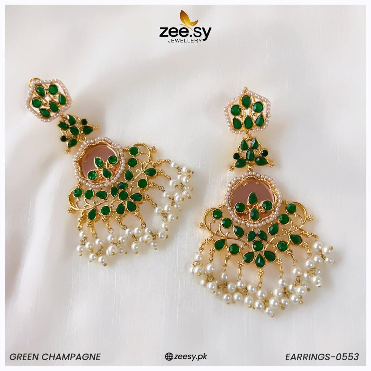 Earrings-0553 -  Zeesy Earrings - Original Designer Dress - House of Maryam