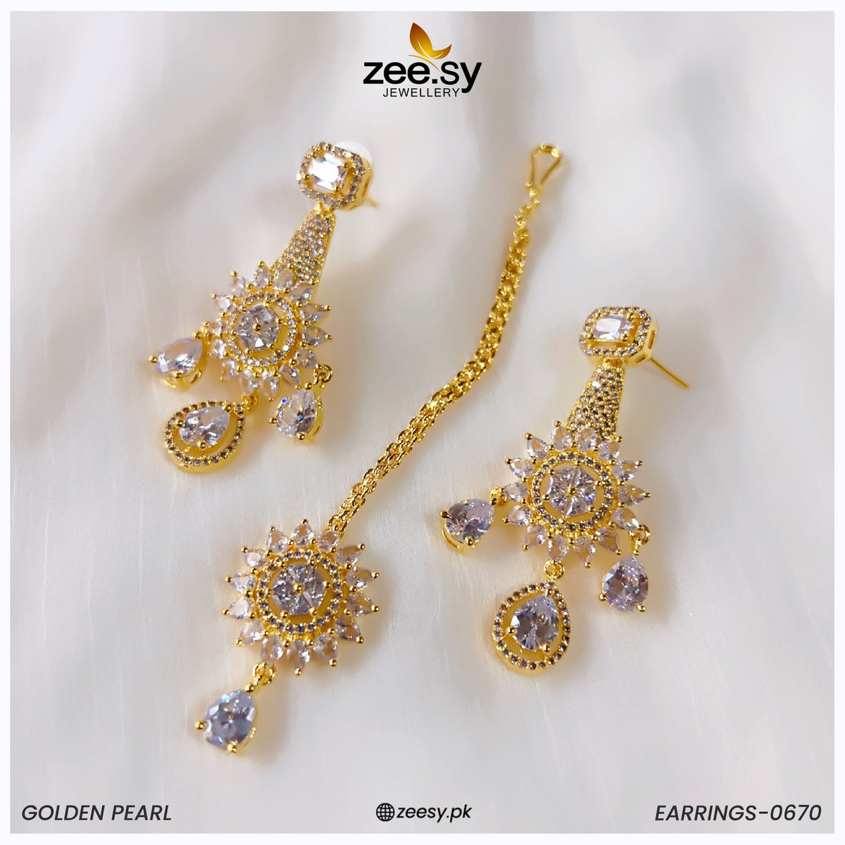Earrings-0670 -  Zeesy Earrings - Original Designer Dress - House of Maryam