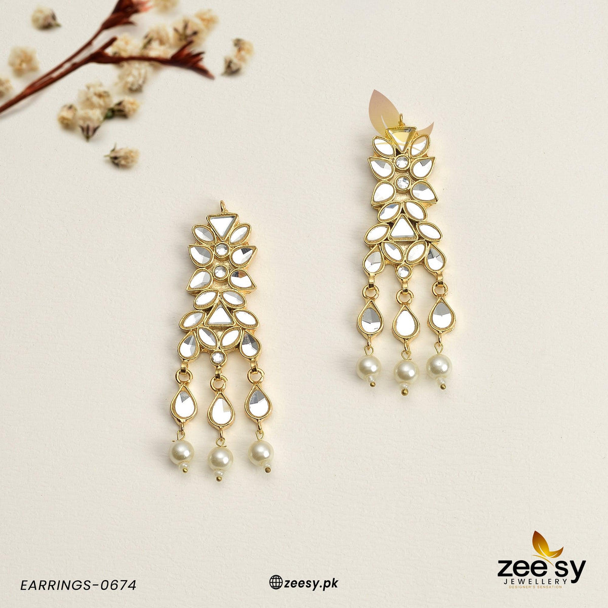 Earrings-0674 -  Zeesy Earrings - Original Designer Dress - House of Maryam