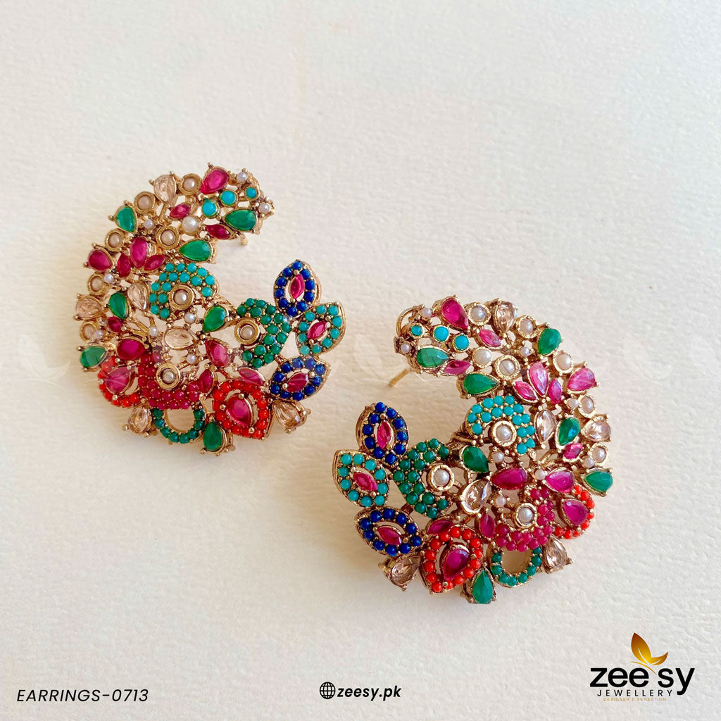 Earrings-0713 -  Zeesy Earrings - Original Designer Dress - House of Maryam