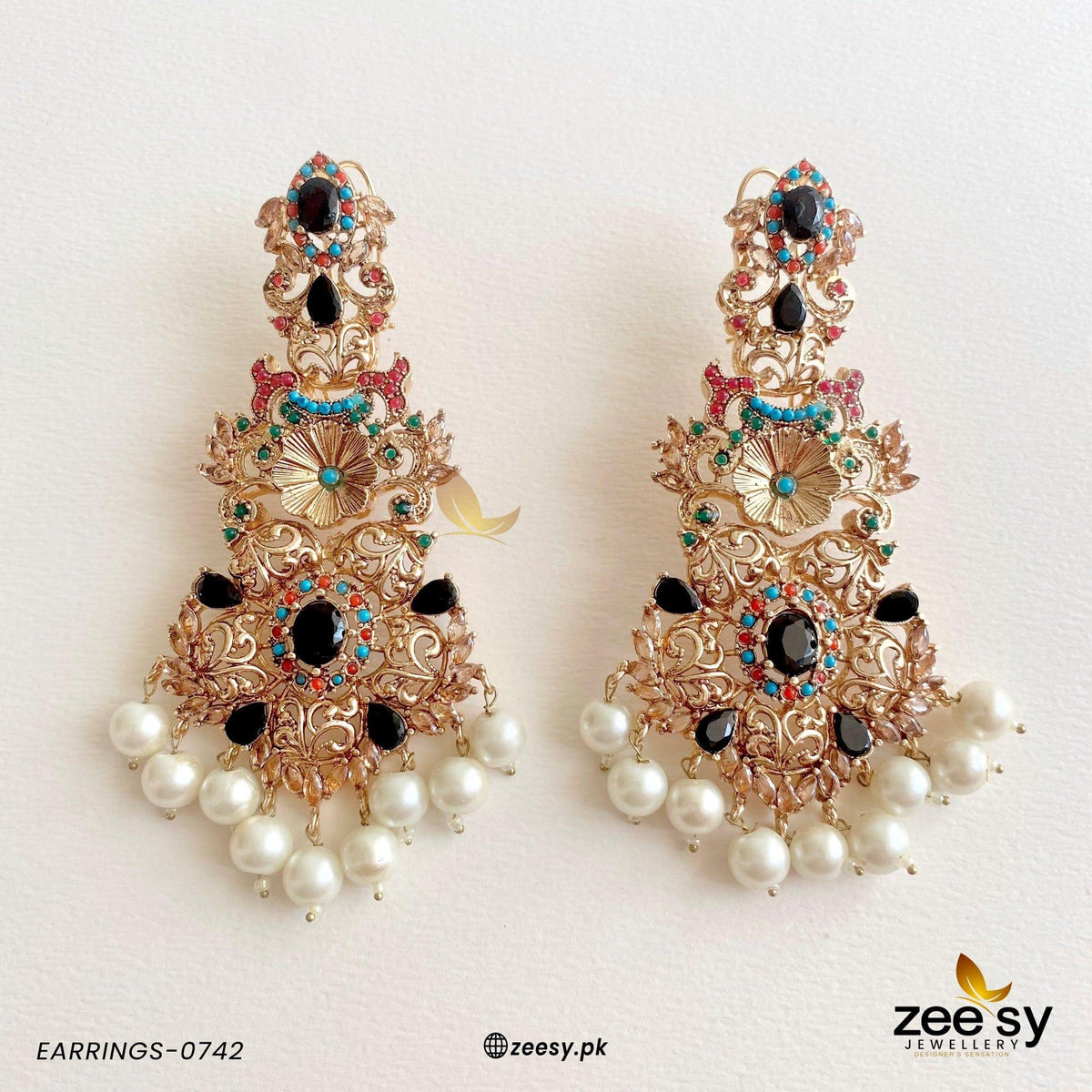 Earrings-0742 -  Zeesy Earrings - Original Designer Dress - House of Maryam