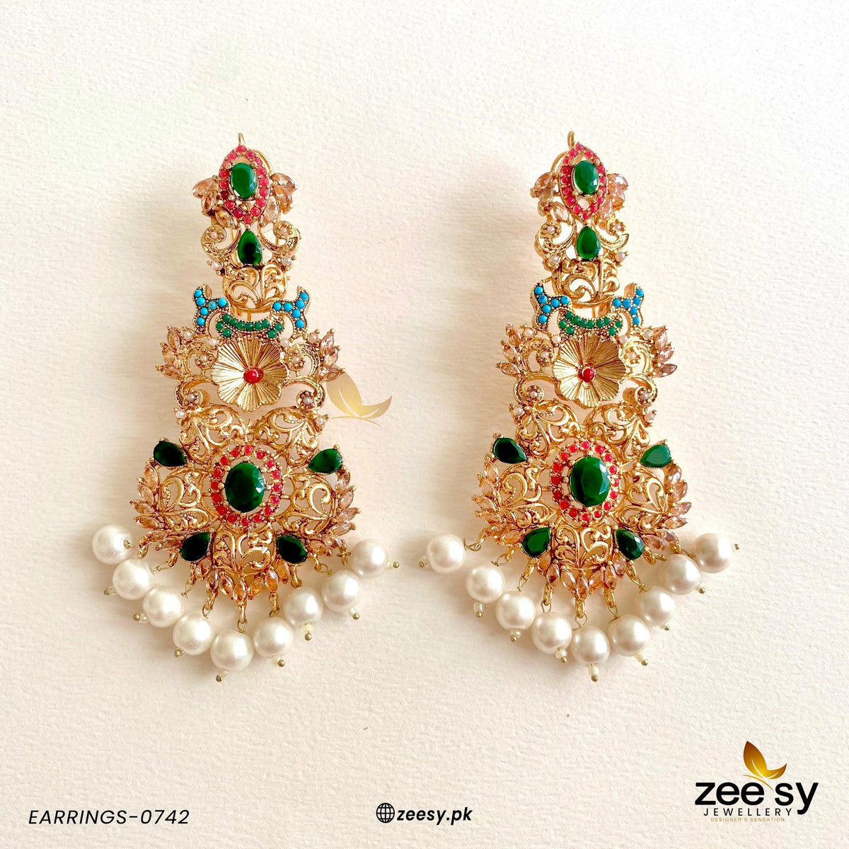 Earrings-0742 -  Zeesy Earrings - Original Designer Dress - House of Maryam