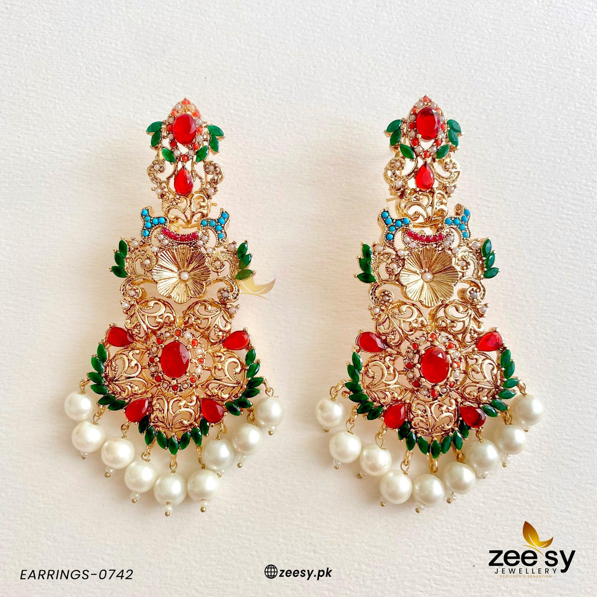 Earrings-0742 -  Zeesy Earrings - Original Designer Dress - House of Maryam