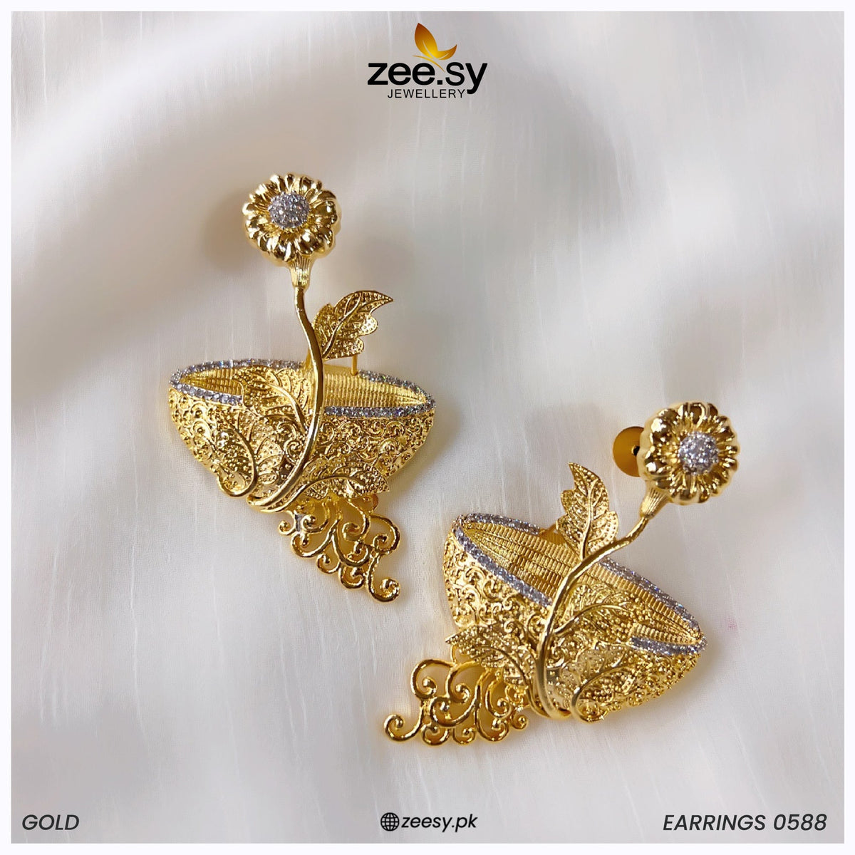 Earrings-0596 -  Zeesy Earrings - Original Designer Dress - House of Maryam