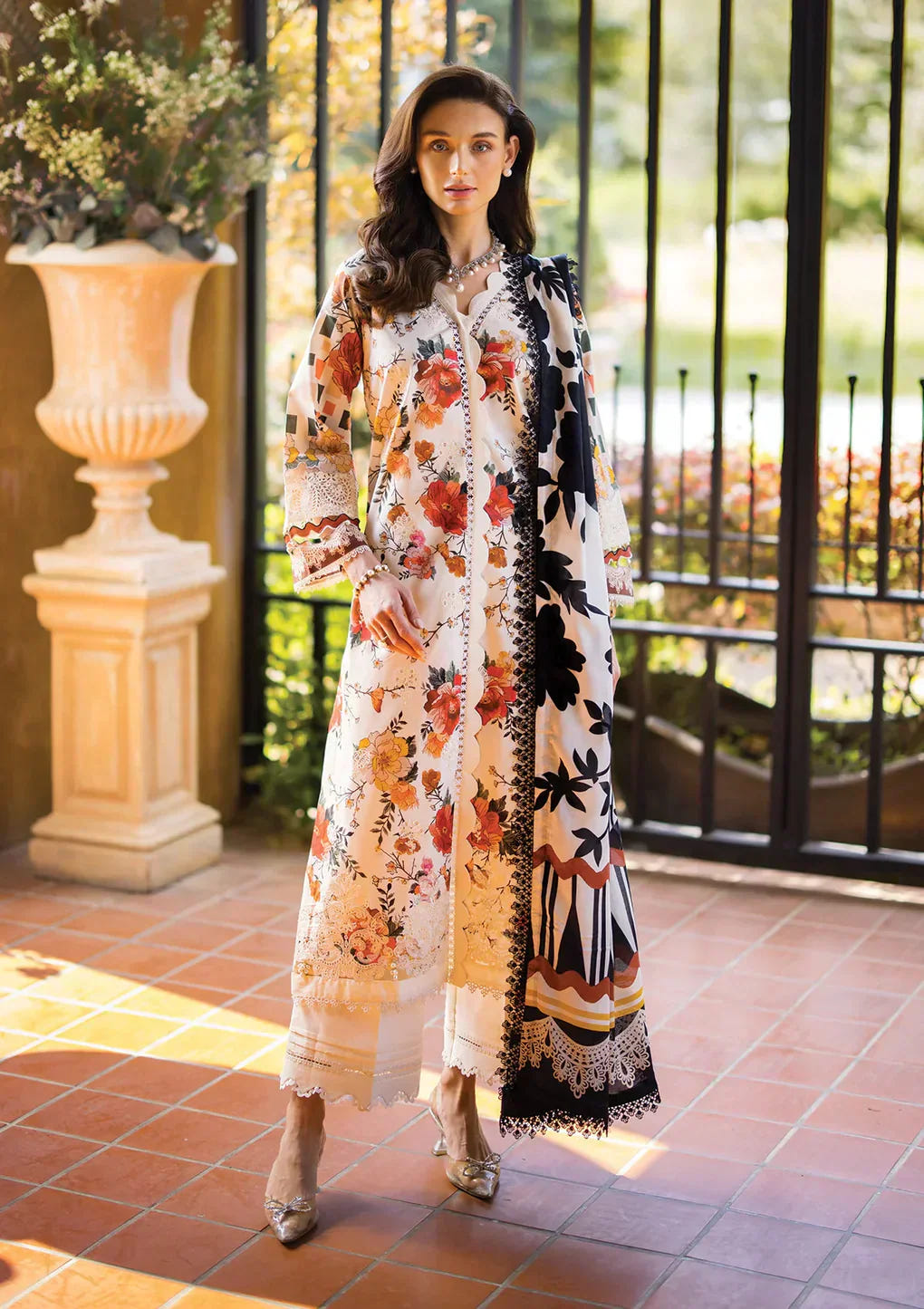 Elaf Premium | Print Chikankari 24 | ECT-02A MELROSE -  Elaf Premium Luxury - Original Designer Dress - House of Maryam