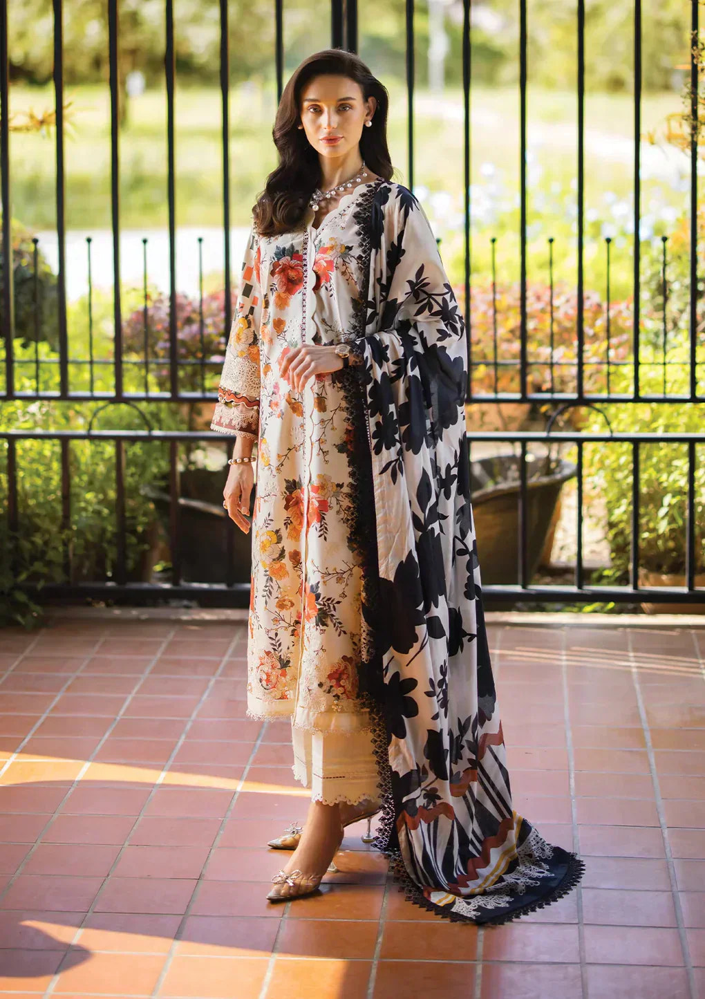 Elaf Premium | Print Chikankari 24 | ECT-02A MELROSE -  Elaf Premium Luxury - Original Designer Dress - House of Maryam