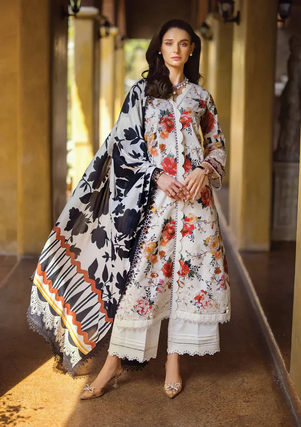 Elaf Premium | Print Chikankari 24 | ECT-02A MELROSE -  Elaf Premium Luxury - Original Designer Dress - House of Maryam