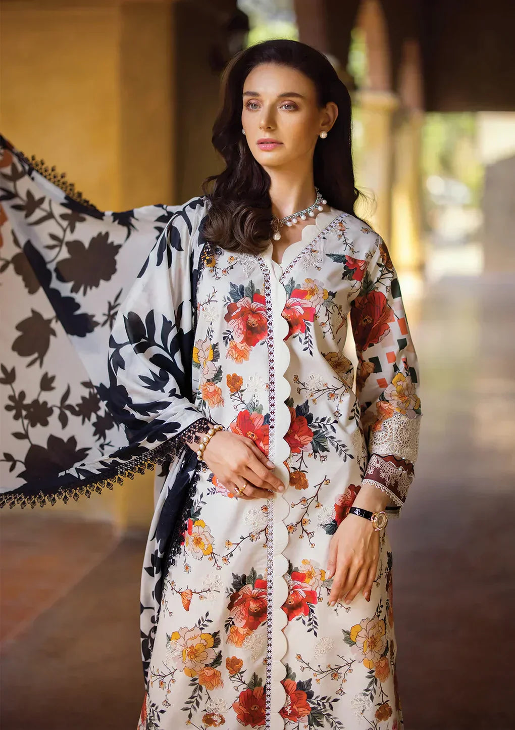 Elaf Premium | Print Chikankari 24 | ECT-02A MELROSE -  Elaf Premium Luxury - Original Designer Dress - House of Maryam
