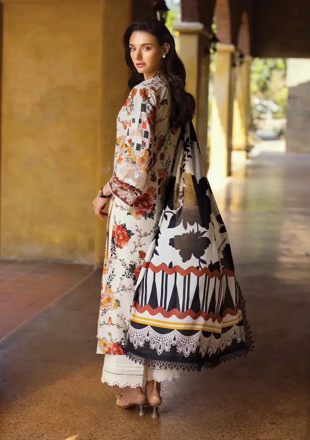 Elaf Premium | Print Chikankari 24 | ECT-02A MELROSE -  Elaf Premium Luxury - Original Designer Dress - House of Maryam
