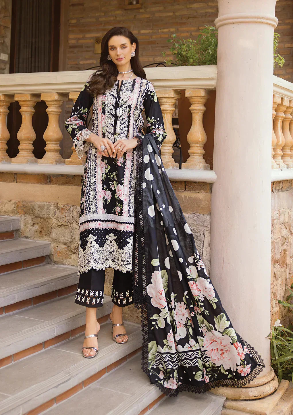 Elaf Premium | Print Chikankari 24 | ECT-05B WILD FLOWER -  Elaf Premium Luxury - Original Designer Dress - House of Maryam