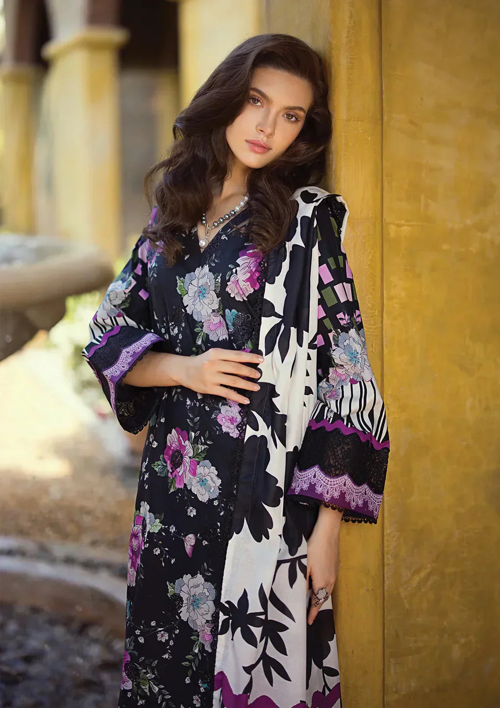 Elaf Premium | Print Chikankari 24 | ECT-02B DARIEN -  Elaf Premium Luxury - Original Designer Dress - House of Maryam