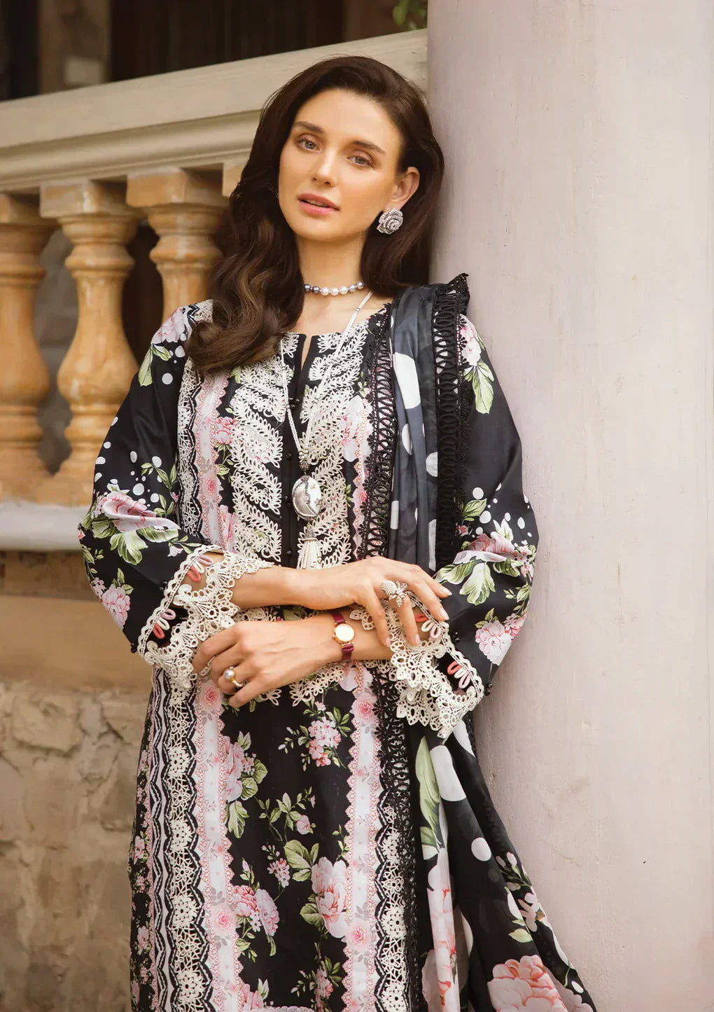 Elaf Premium | Print Chikankari 24 | ECT-05B WILD FLOWER -  Elaf Premium Luxury - Original Designer Dress - House of Maryam